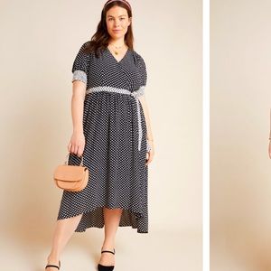 Anthropologie Breanna Polka Dot Wrap Dress Size22W